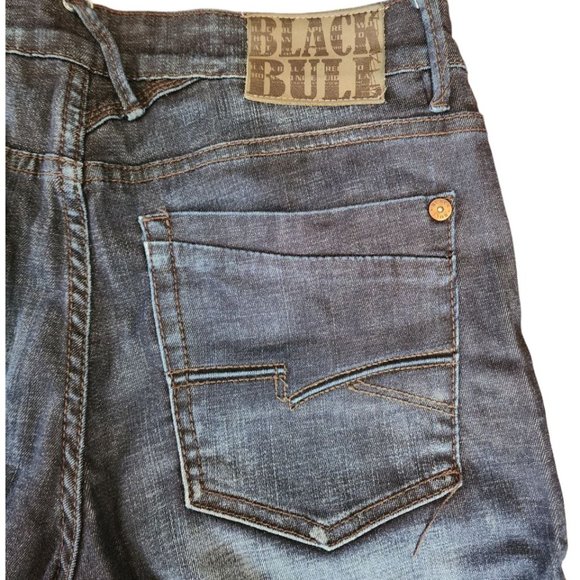 Black Bull Jeans Men's Size 33 Blue Denim Straight Leg Low Waist Slim Fit - Picture 5 of 13